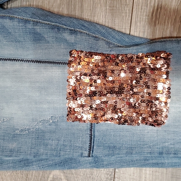 🛍 Inc boyfriend sequin patchwork jeans size 4 - Picture 4 of 4